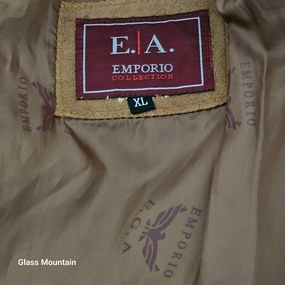 SOLD - Emporio Collection Vintage Men's XL Lined Suede Jacket with Zip Closure - Picture 8 of 14